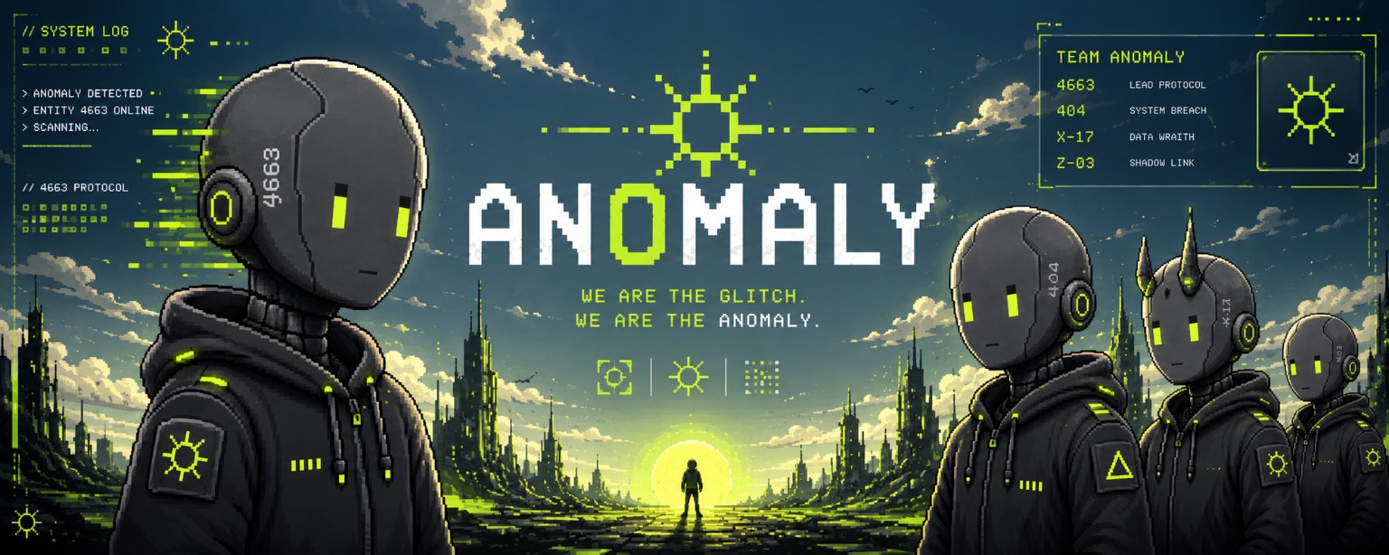 ANOMALY 4663 pixel-art team in the signal world
